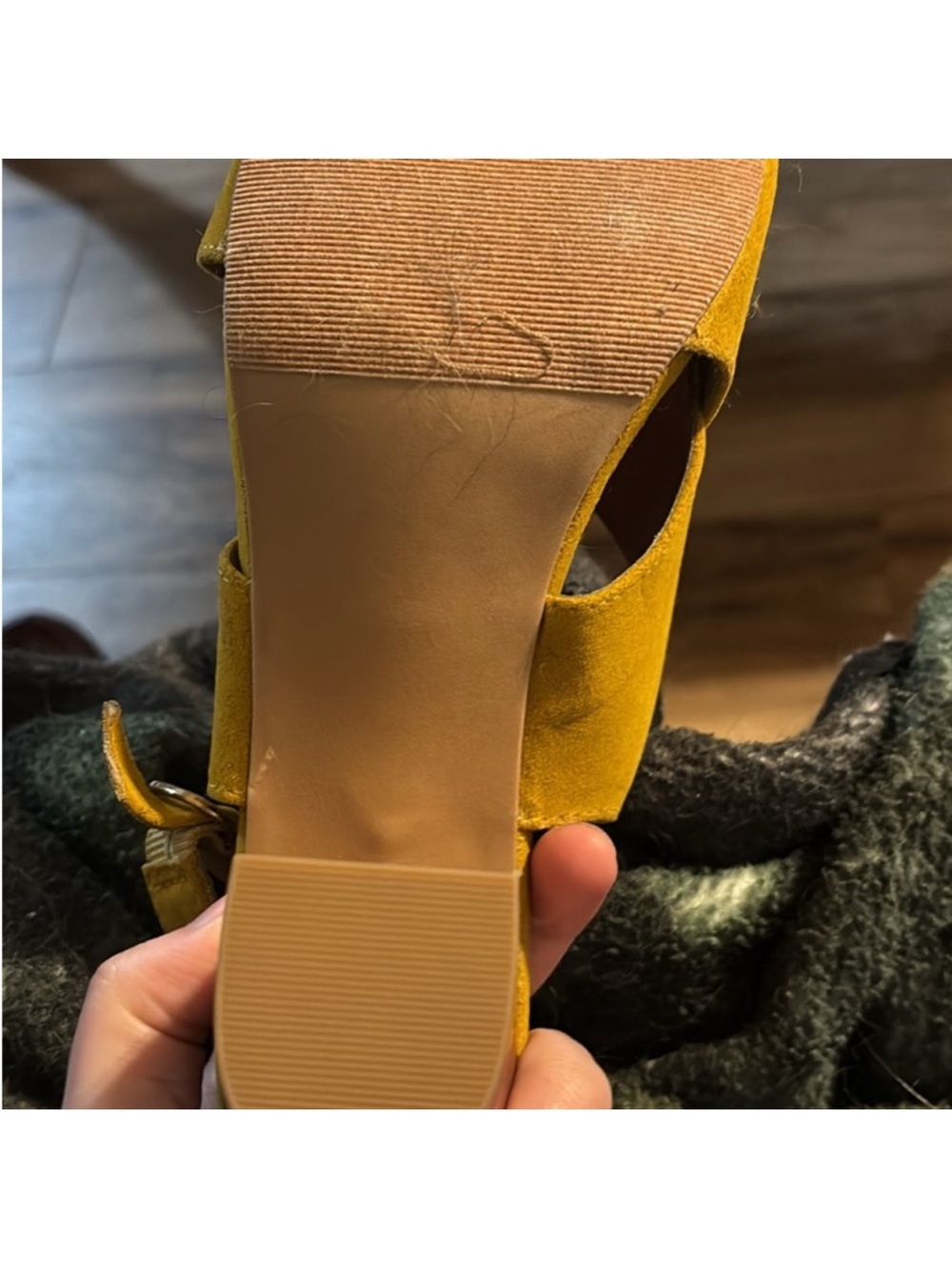 Women’s Mustard Suede Slingback Sandals - Picture 4 of 4